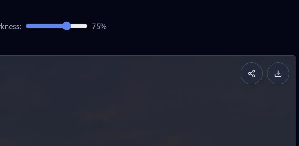 Christmas Light Studio share and download options