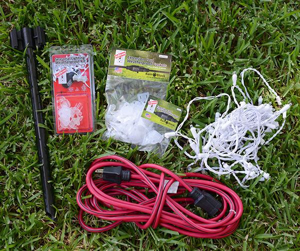 Items needed to weatherproof Christmas lights
